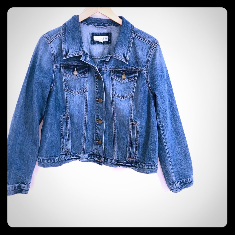 Ann Taylor Loft denim jean jacket L